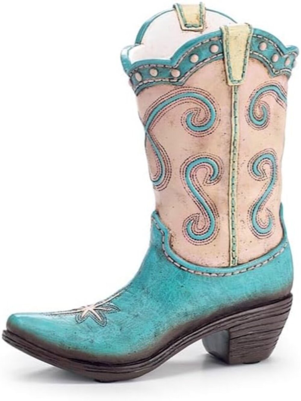 Resin Cowgirl Boot Vase, 9.25-inch Height, Holiday Kitchen Accessories